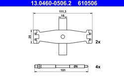 Set accesorii placute frana ATE 13.0460-0506.2