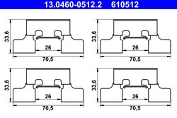 SET ACCESORII PLACUTE FRANA ATE 13.0460-0512.2 - Compatibil cu JAGUAR