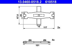 Set accesorii placute frana ATE 13.0460-0518.2