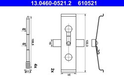 Set accesorii placute frana ATE 13.0460-0521.2