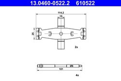 Set accesorii placute frana ATE 13.0460-0522.2