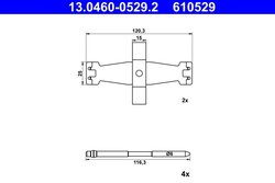 Set accesorii placute frana ATE 13.0460-0529.2