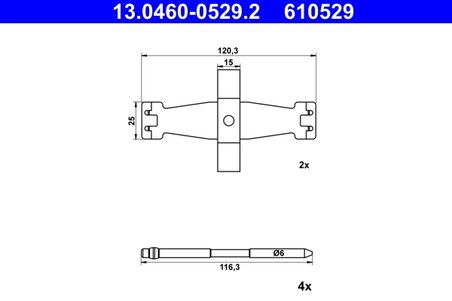 Set accesorii placute frana ATE 13.0460-0529.2