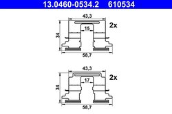 Set accesorii placute frana ATE 13.0460-0534.2
