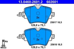 SET PLACUTE FRANA ATE 13.0460-2601.2 - Compatibil cu BMW, MINI, TOYOTA
