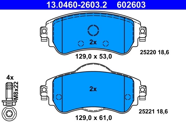 SET PLACUTE FRANA ATE 13.0460-2603.2 - Compatibil cu CITROEN
