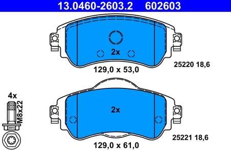 SET PLACUTE FRANA ATE 13.0460-2603.2 - Compatibil cu CITROEN