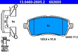 Set placute frana ATE 13.0460-2605.2
