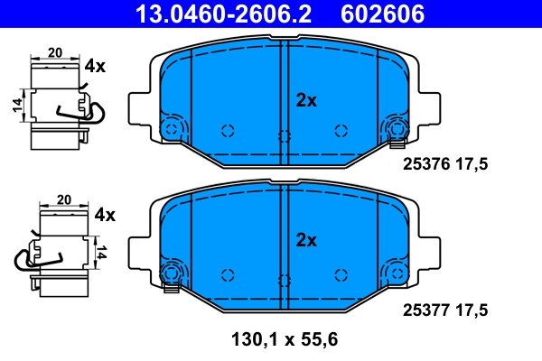 Set placute frana ATE 13.0460-2606.2