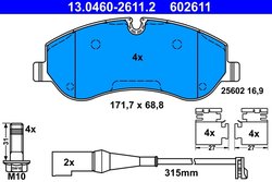 Set placute frana ATE 13.0460-2611.2