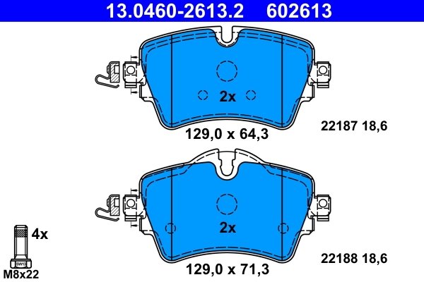 SET PLACUTE FRANA ATE 13.0460-2613.2 - Compatibil cu BMW, MINI