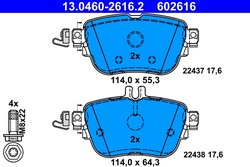 SET PLACUTE FRANA ATE 13.0460-2616.2 - Compatibil cu MERCEDES-BENZ