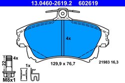 SET PLACUTE FRANA ATE 13.0460-2619.2 - Compatibil cu MITSUBISHI, SMART