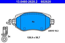 SET PLACUTE FRANA ATE 13.0460-2620.2 - Compatibil cu RENAULT