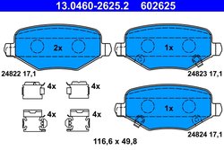 Set placute frana ATE 13.0460-2625.2