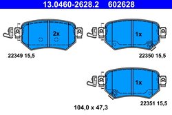 Set placute frana ATE 13.0460-2628.2