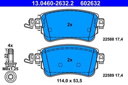 Set placute frana ATE 13.0460-2632.2
