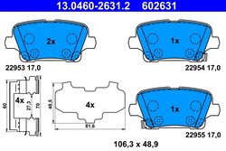 Set placute frana ATE 13.0460-2631.2