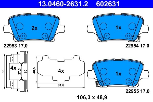 SET PLACUTE FRANA ATE 13.0460-2631.2 - Compatibil cu OPEL, VAUXHALL