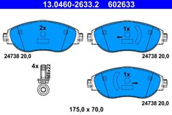 Set placute frana ATE 13.0460-2633.2