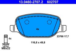 Set placute frana ATE 13.0460-2707.2