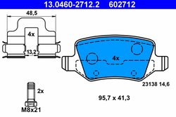 Set placute frana ATE 13.0460-2712.2