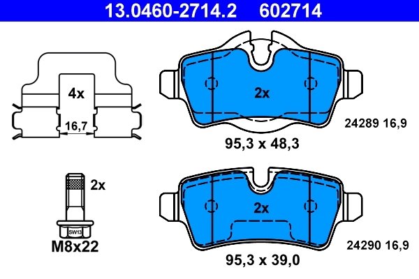 Set placute frana ATE 13.0460-2714.2