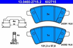 Set placute frana ATE 13.0460-2715.2