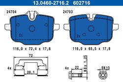 Set placute frana ATE 13.0460-2716.2