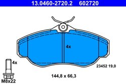 SET PLACUTE FRANA ATE 13.0460-2720.2 - Compatibil cu LAND ROVER
