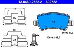 Set placute frana ATE 13.0460-2722.2