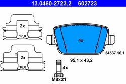 Set placute frana ATE 13.0460-2723.2