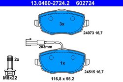 Set placute frana ATE 13.0460-2724.2