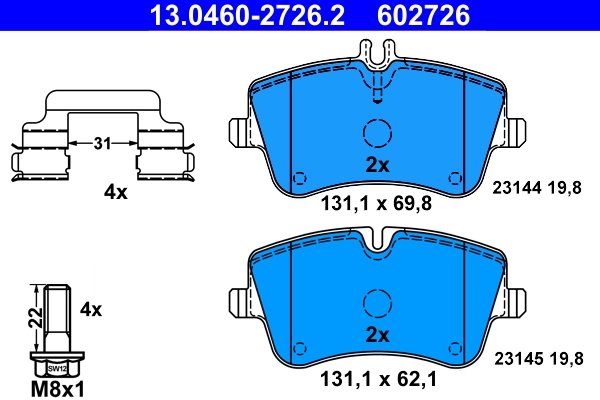 Set placute frana ATE 13.0460-2726.2