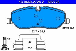 Set placute frana ATE 13.0460-2728.2