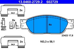 Set placute frana ATE 13.0460-2729.2