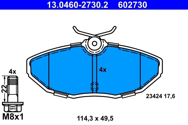Set placute frana ATE 13.0460-2730.2