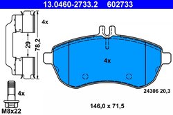 Set placute frana ATE 13.0460-2733.2