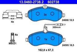 Set placute frana ATE 13.0460-2738.2