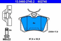 Set placute frana ATE 13.0460-2740.2