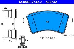 Set placute frana ATE 13.0460-2742.2