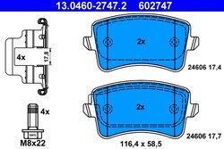 SET PLACUTE FRANA ATE 13.0460-2747.2 - Compatibil cu AUDI