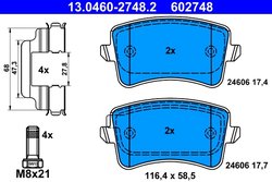 Set placute frana ATE 13.0460-2748.2