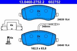 Set placute frana ATE 13.0460-2752.2