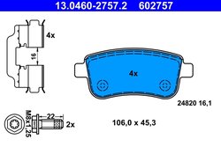 Set placute frana ATE 13.0460-2757.2