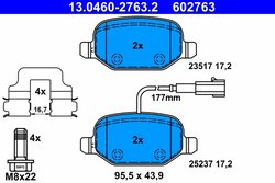 SET PLACUTE FRANA ATE 13.0460-2763.2 - Compatibil cu ALFA ROMEO