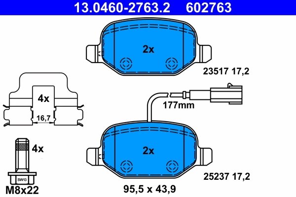 Set placute frana ATE 13.0460-2763.2