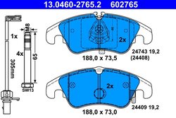 Set placute frana ATE 13.0460-2765.2