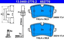 SET PLACUTE FRANA ATE 13.0460-2770.2 - Compatibil cu AUDI, PORSCHE