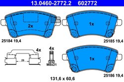 Set placute frana ATE 13.0460-2772.2
